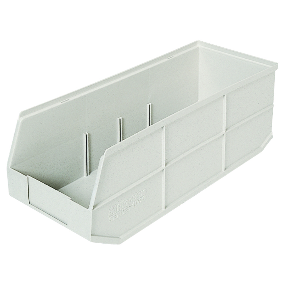 Plastic Hopper Stacking Bin: Ivory - Ivory, Polymer, 75 Lb Capacity