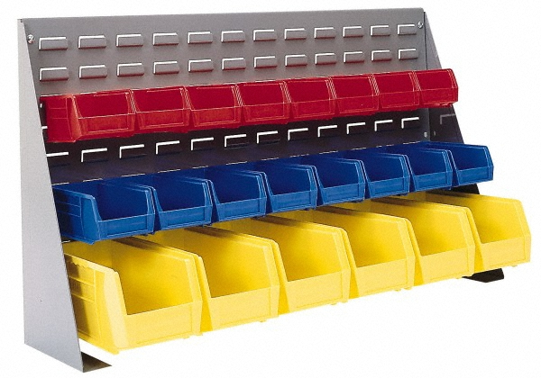 Akro-Mils Bin Louvered Bench Stand: Use w/ Akro-Mils - Hanging Storage Bins - 28" Wide, 20" High, Steel | Part #98600