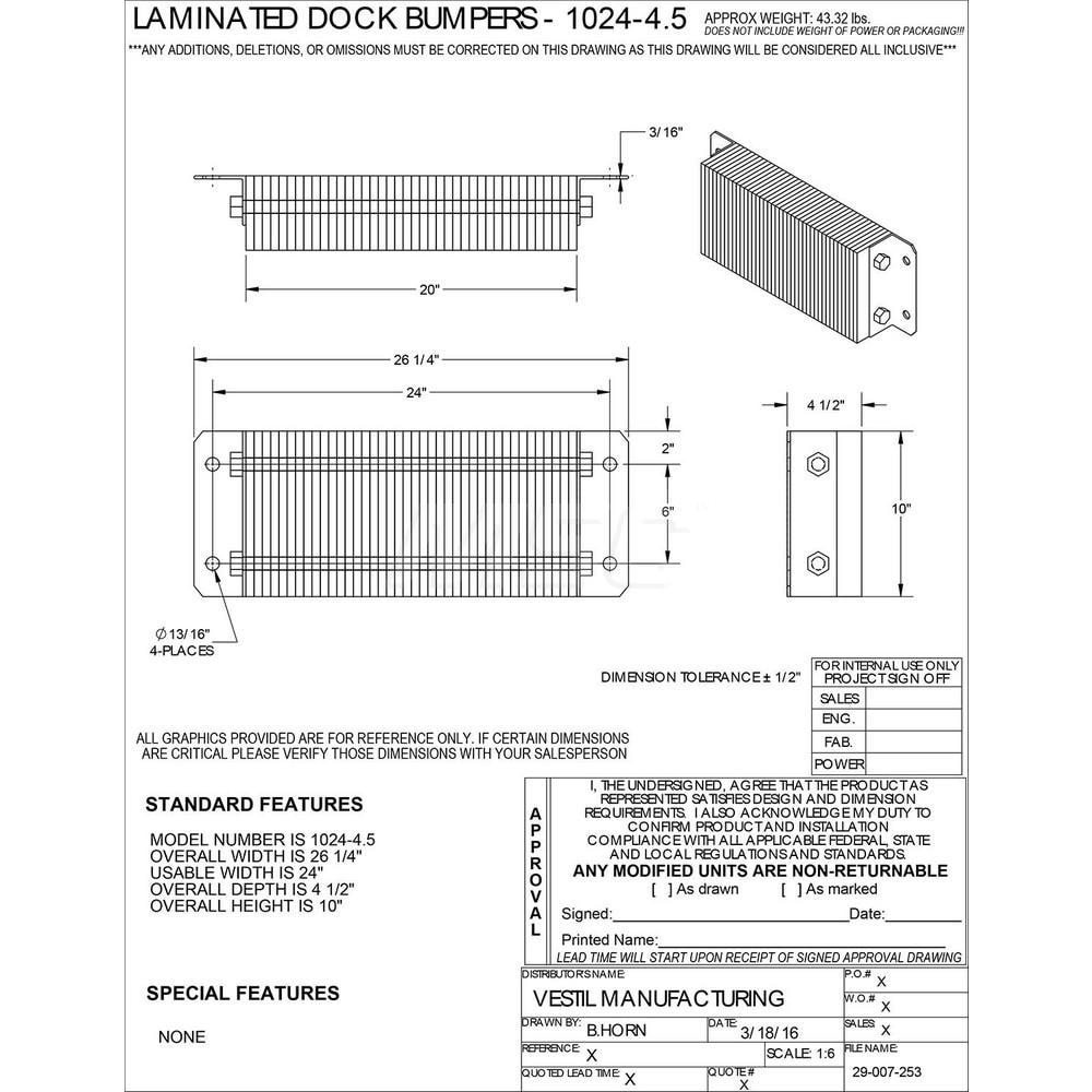 アウトドア テーブル/チェア Vestil - Laminated Dock Bumper - 89829469 - MSC Industrial Supply