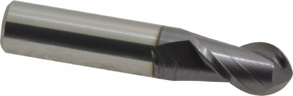 12184162 Ball End Mill: 0.375" Dia, 0.625" LOC, 2 Flute, Solid Carbide  