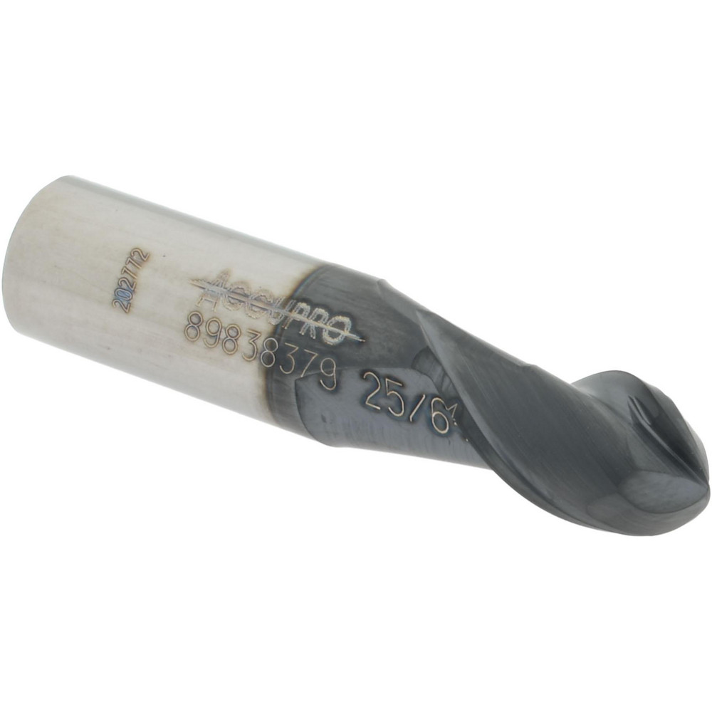 12184168 Ball End Mill: 0.3906" Dia, 0.625" LOC, 2 Flute, Solid Carbide  