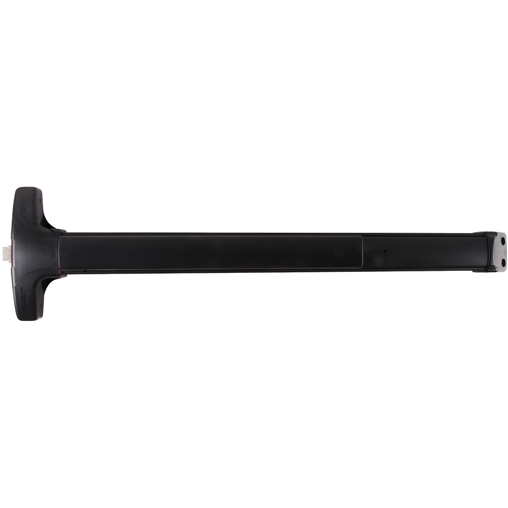 Detex Door Push Bars: Material: Metal; Locking Type: Exit Device Only; Finish/Coating: Satin Black Anodized Aluminum; Maximum Door Width: 3 ft