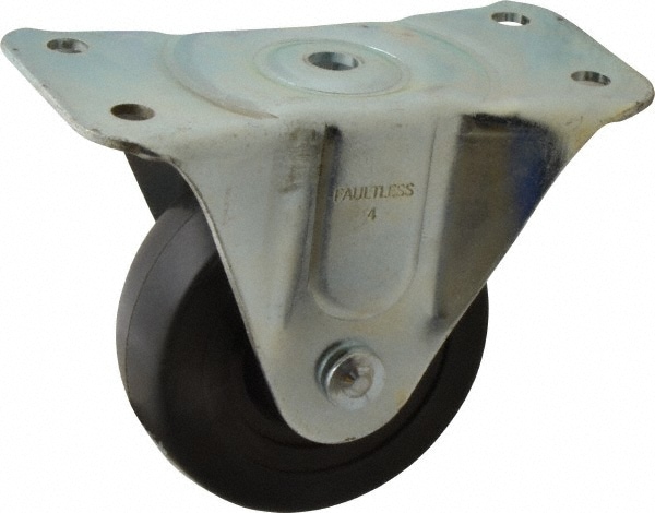 Rigid Top Plate Caster: Soft Rubber, 4