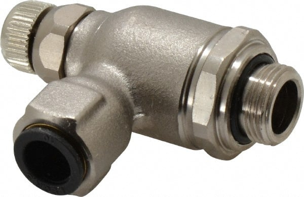 Legris 7100 10 17 Air Flow Control Valve: Push-to-Connect Metal Flow Control, Tube x BSPP, 10mm Tube OD 