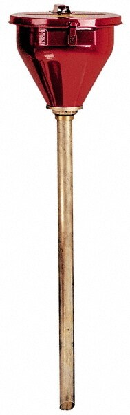10" High x 10-3/4" Diam, Galvanized Steel, Self Closing Drum Funnel with Viscous Liquids Tube