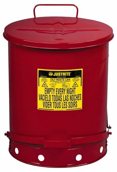 14 Gallon Capacity, Galvanized Steel Disposal Can