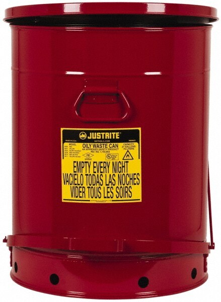 21 Gallon Capacity, Galvanized Steel Disposal Can