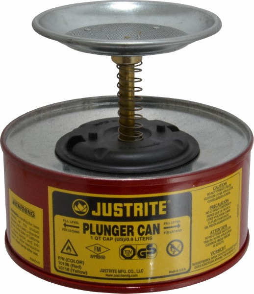 Justrite 1 Quart Capacity, 55/8 Inch High x 71/4 Inch Diameter