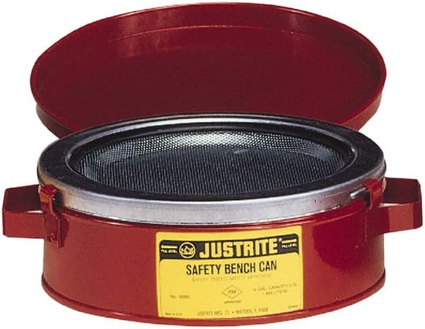 Justrite. 10175 Safety Bench Cans & Dip/Wash Tanks; Type: Bench Can ; Capacity (pt.): 1.0 ; Capacity: 1.0 ; Capacity (Qt.): 1.00; 1.0 ; Color: Red ; Capacity (Gal.): 1.0 