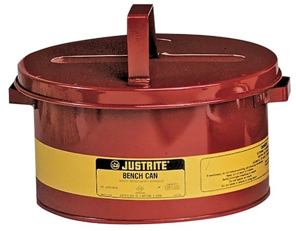 Justrite. 10375 1 Gallon Capacity, Coated Steel, Red Bench Can 