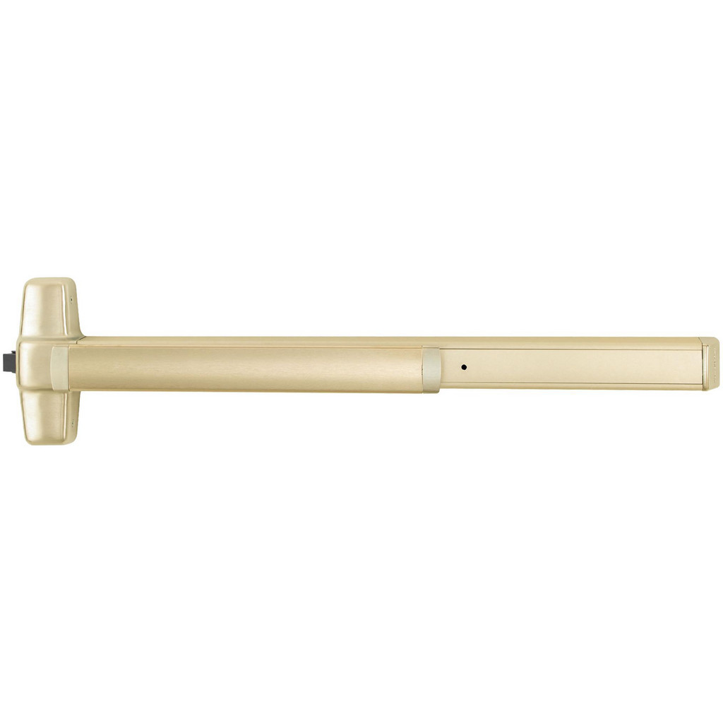 Von Duprin Door Push Bars: Material: Metal; Locking Type: Exit Device Only; Finish/Coating: Satin Brass; Maximum Door Width: 3 ft | Part #98EO 3 US4