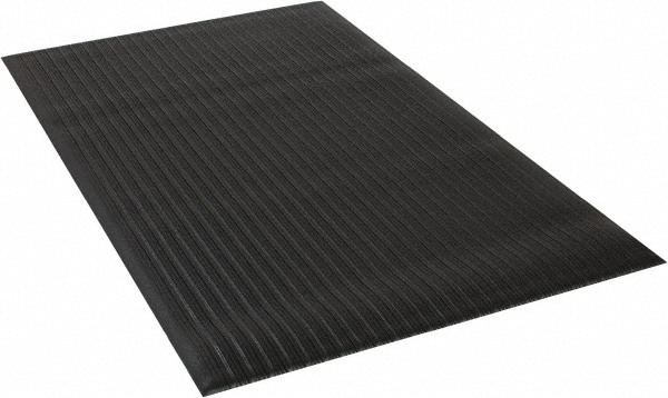 Wearwell 451.38X3X5BK Anti-Fatigue Mat: 60" Length, 36" Wide, 3/8" Thick, Vinyl, Rounded Edge, Light-Duty Image