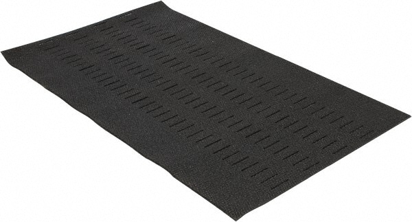 Wearwell Anti-Fatigue Mat: 5' Long, 3' Wide, 5/8 Thick, Vinyl, Beveled Edges, Medium-Duty - Diamond Plate Surface, Black & Yellow, for Dry Areas