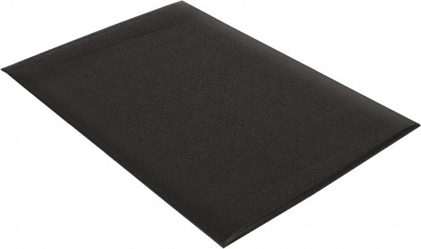 Wearwell 444.58X2X3BK Anti-Fatigue Mat: 36" Length, 24" Wide, 5/8" Thick, Vinyl, Rounded Edge, Light-Duty 