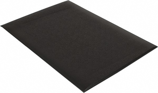 Wearwell 444.58X2X3BK Anti-Fatigue Mat: 36" Length, 24" Wide, 5/8" Thick, Vinyl, Rounded Edge, Light-Duty 