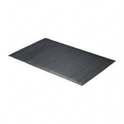 Wearwell 444.58X3X5BK Anti-Fatigue Mat: 60" Length, 36" Wide, 5/8" Thick, Vinyl, Rounded Edge, Light-Duty 