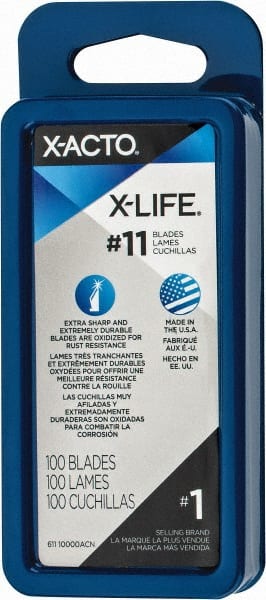 X-acto X-life Hobby Knife Blade: 1.59 Blade Length - 100 Pack | Part #X611