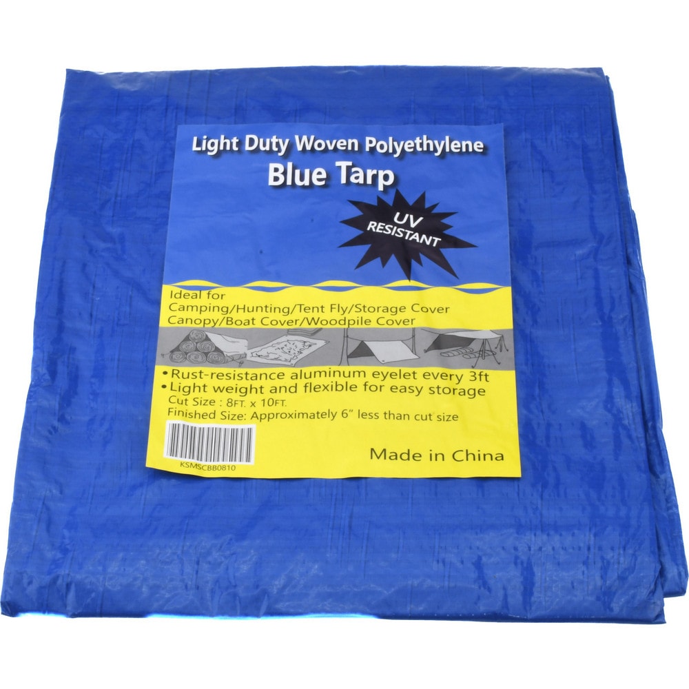 Tarp/Dust Cover: Blue, Rectangle, Polyethylene, 10' Long x 8' Wide