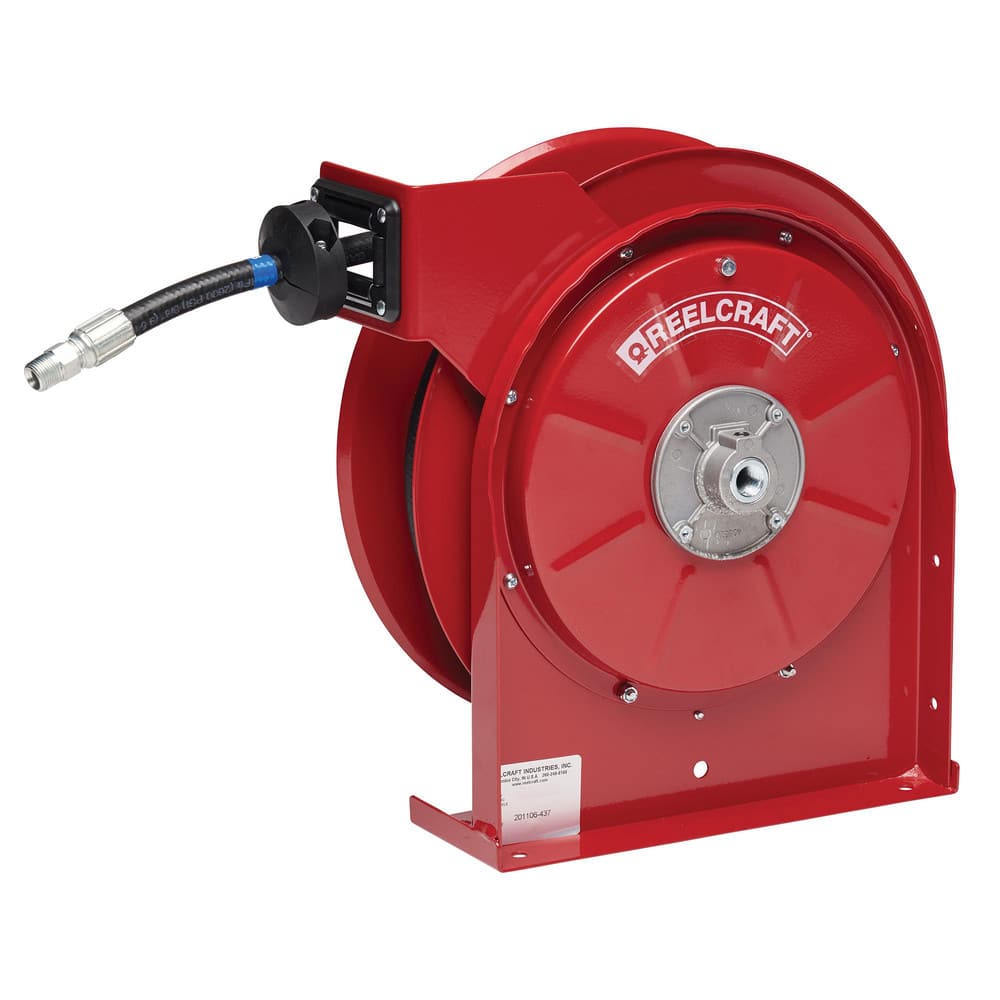 Reelcraft 5430 OHP Hose Reel with Hose: 1/4" ID Hose x 30, Spring Retractable 