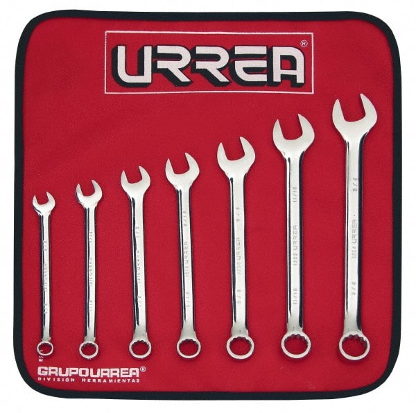 Combination Wrench Set: 7 Pc, Inch