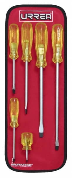 Screwdriver Set: 6 Pc, Cabinet & Slotted