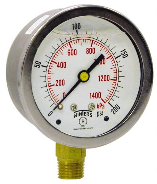 New And Free Shipping Winters Pressure Gauge PPC5085  4 1/2" x 1/4" 0-160 PSI 