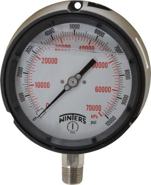 Winters PPC5075-G. Pressure Gauge: 4-1/2" Dial, 1/2" Thread, Lower Mount 