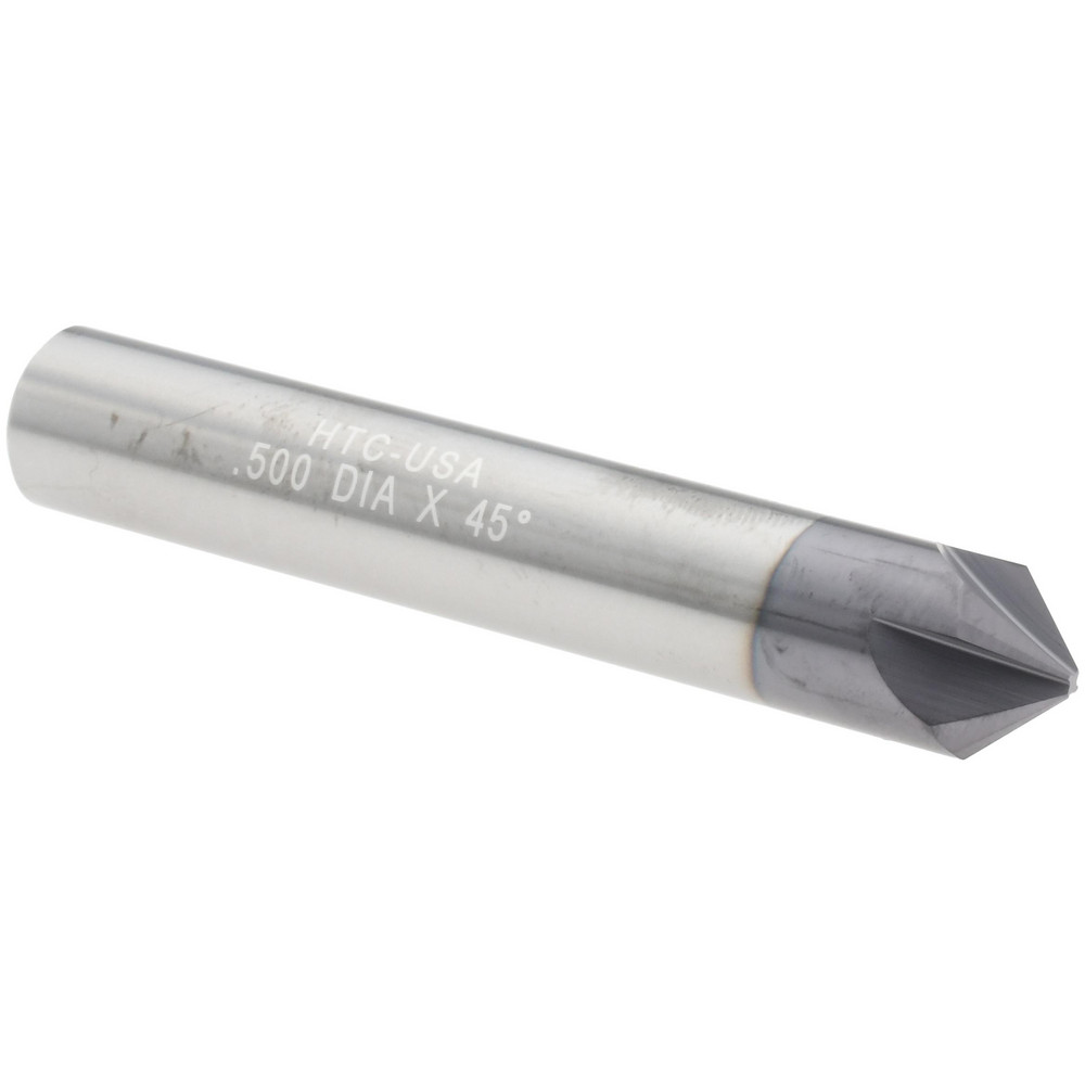 Harvey Tool Chamfer Mill 1/2" Dia, 1/2" Shank Dia, 90 & 90 deg, 4