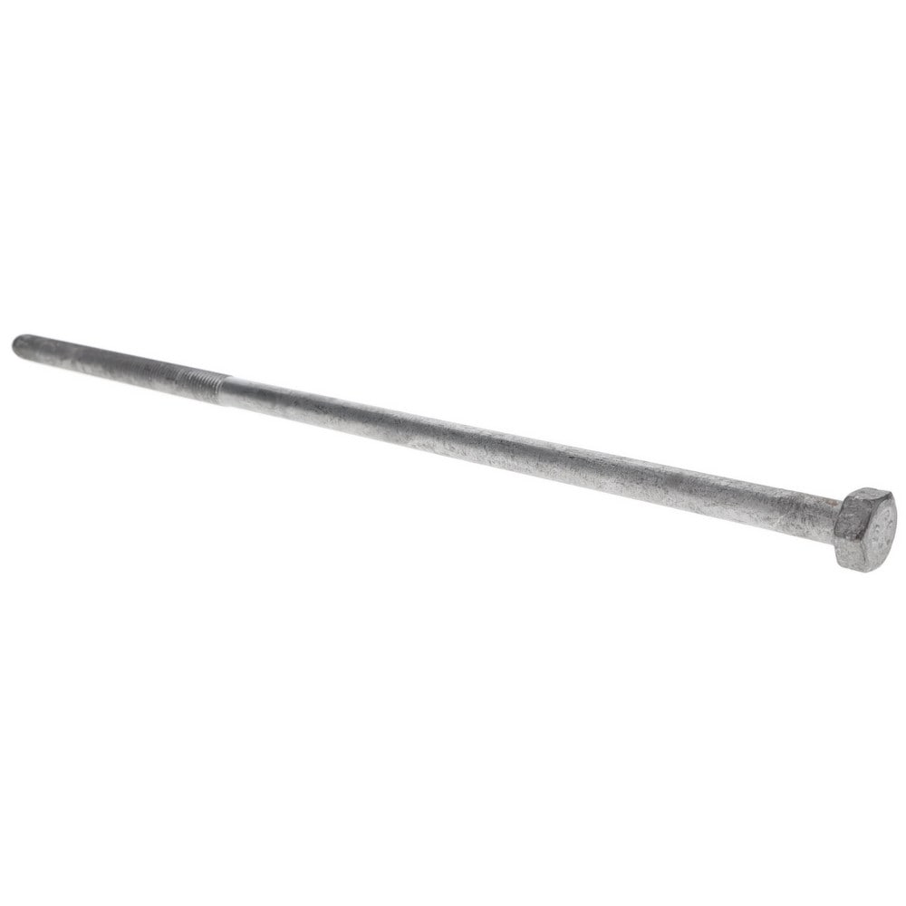 Hex Head Bolt: 1/2-13, 16" Length Under Head, Steel, Grade 2
