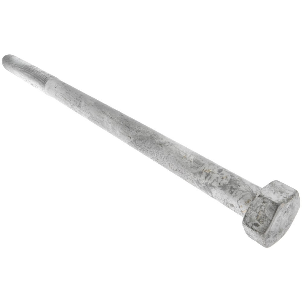 Hex Head Bolt: 1-8, 18" Length Under Head, Steel, Grade 2