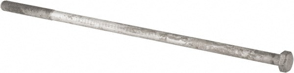 Hex Head Bolt: 1-8, 28" Length Under Head, Steel, Grade 2