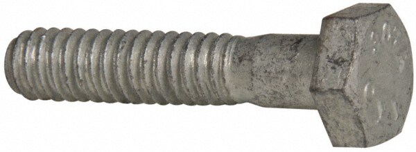 Hex Head Bolt: 1/4-20, 1-1/4" Length Under Head, Steel, Grade 2