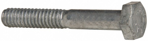 Hex Head Bolt: 1/4-20, 1-3/4" Length Under Head, Steel, Grade 2