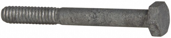 Hex Head Bolt: 1/4-20, 2-1/4" Length Under Head, Steel, Grade 2