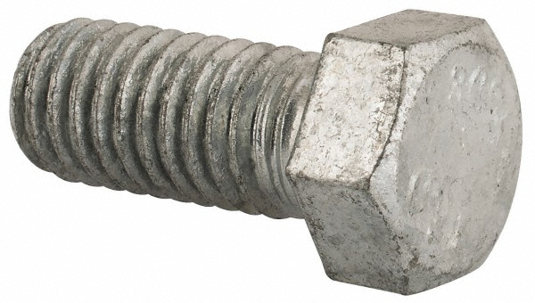 Value Collection LCSA0440100CG Hex Head Bolt: 7/16-14, 1" Length Under Head, Steel, Grade 2 Image