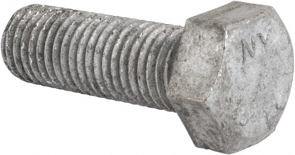 Hex Head Bolt: 3/4-10, 2-1/4" Length Under Head, Steel, Grade 2
