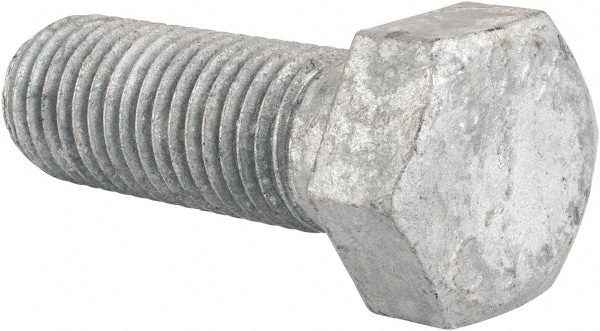 Hex Head Bolt: 7/8-9, 2-1/2" Length Under Head, Steel, Grade 2