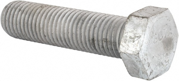 Hex Head Bolt: 7/8-9, 3-1/2" Length Under Head, Steel, Grade 2