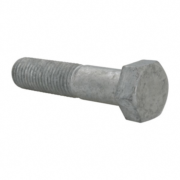 Hex Head Bolt: 7/8-9, 4" Length Under Head, Steel, Grade 2