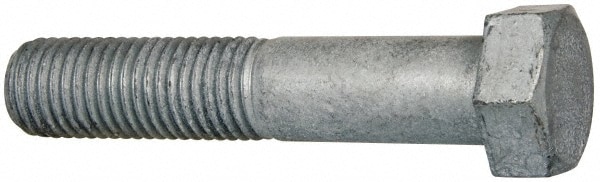 Hex Head Bolt: 7/8-9, 4-1/2" Length Under Head, Steel, Grade 2