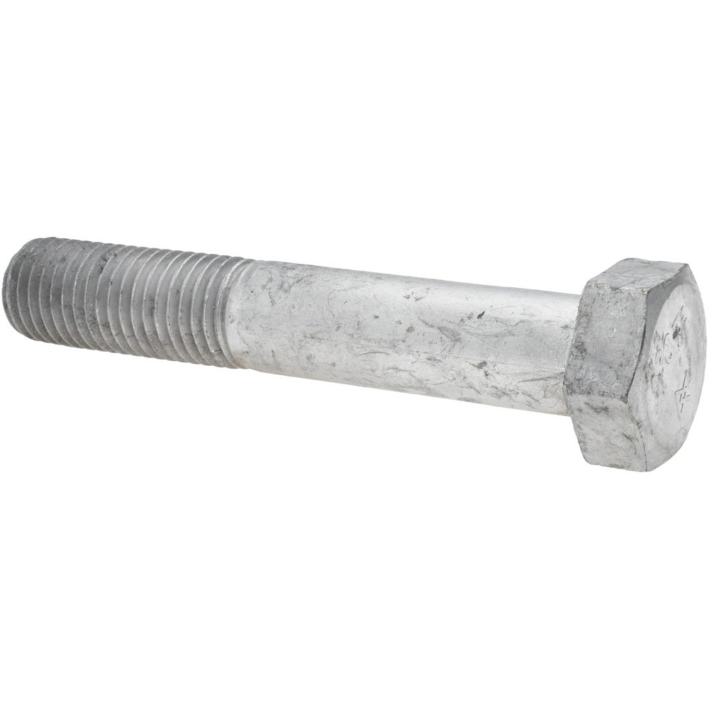 Hex Head Bolt: 7/8-9, 5" Length Under Head, Steel, Grade 2