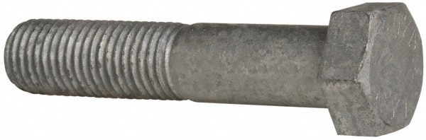 Hex Head Bolt: 1-8, 5" Length Under Head, Steel, Grade 2