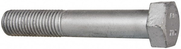 Hex Head Bolt: 1-8, 6" Length Under Head, Steel, Grade 2