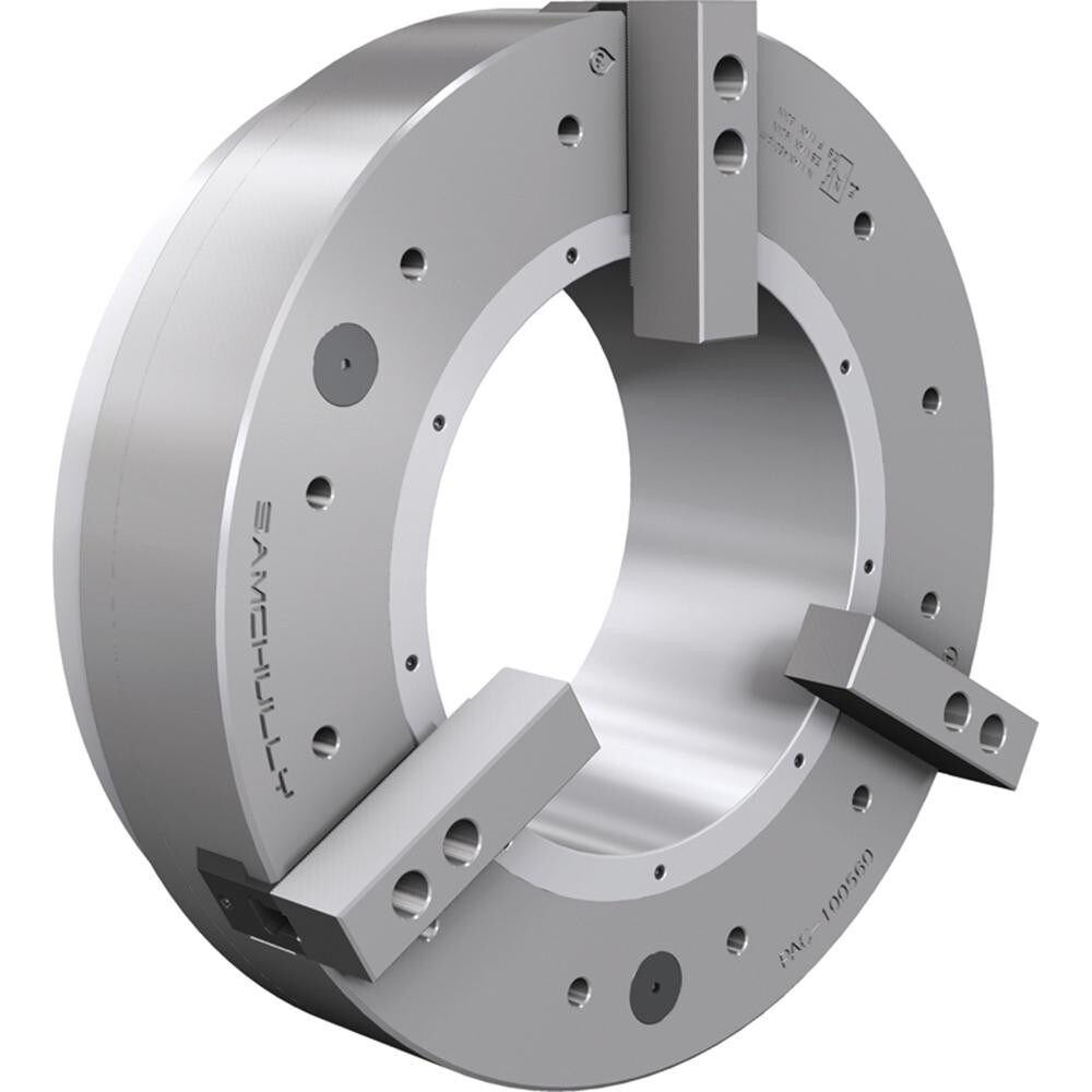 Air Power Lathe Chuck: 1,000 mm Dia, 3 Jaws, Plain Back Mount