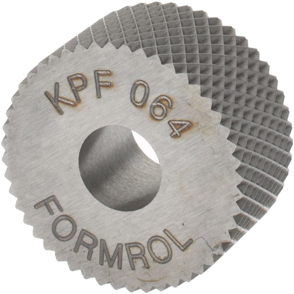 Made in USA KPF-064 3/4" Diam, 80° Tooth Angle, Standard (Shape), Form Type High Speed Steel Female Diamond Knurl Wheel Image