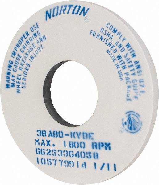 Norton 66253364058 Surface Grinding Wheel: 14" Dia, 1" Thick, 5" Hole, 80 Grit, K Hardness Image