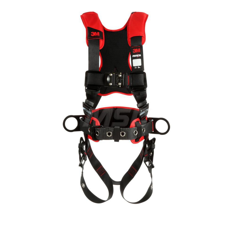 Fall Protection Harnesses: 420 Lb, Construction Style, Size 2X-Large, For Positioning, Polyester, Back & Side