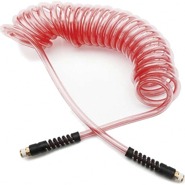 Parker 95UFS-64-RED-02 Coiled & Self Storing Hose: 1/4" ID, 25 Long, MNPT (Swivel) x MNPT (Swivel) Image