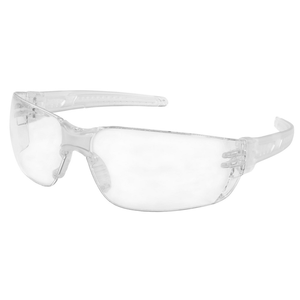 Safety Glasses: Anti-Fog, Polycarbonate, Clear Lenses, Frameless - Clear Frame, Non-Adjustable Temples, Series Hulk HK2, ANSI Z87.1+