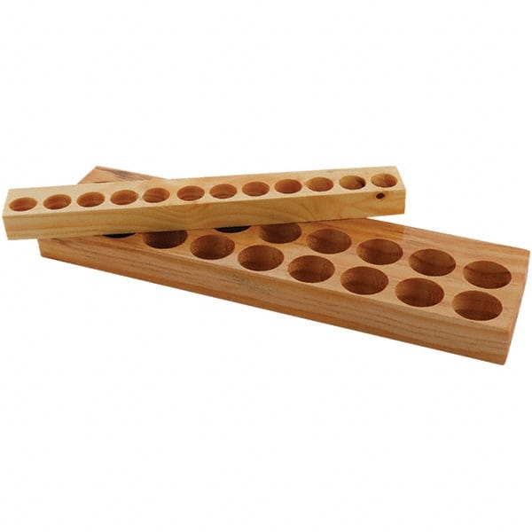 Techniks 4292 Collet Racks & Trays; Number of Collets Held: 18 ; Material: Wood ; Length (Inch): 13-1/2 ; Width (Inch): 3-1/2 